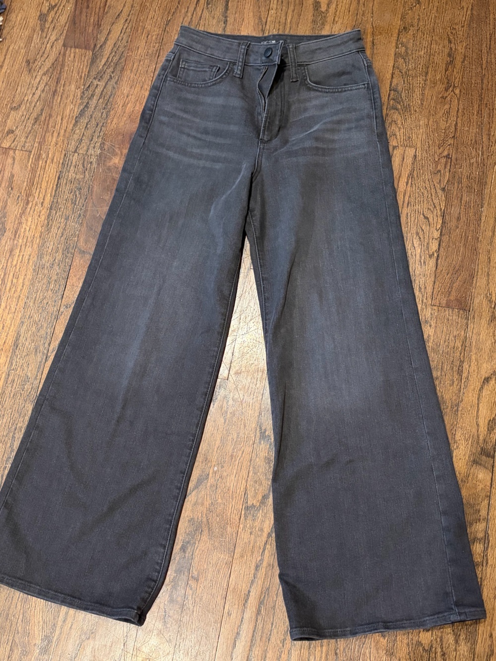 Joe's Jeans Kacey Wide Leg Flare Jeans Ankle in Washed Black size 24